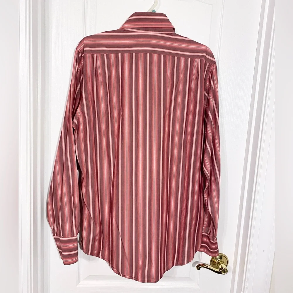 Y2K Banana Republic Striped Dress Shirt Vintage Red Men’s Medium